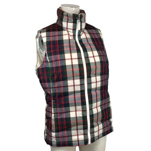 LANDS END ~ WOMENS SMALL 6-8 ~ PLAID DOWN FULL ZIP VEST - Picture 1 of 7